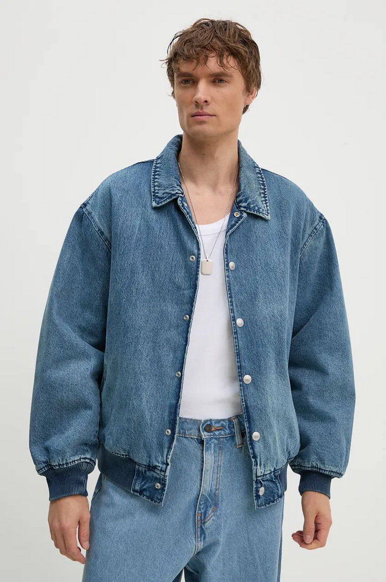 Levi's kurtka jeansowa męska kolor niebieski przejściowa oversize A8561