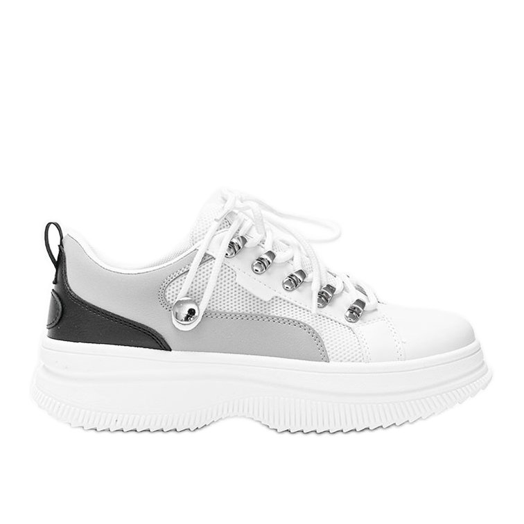 Białe sneakersy na wysokiej podeszwie Tifel
