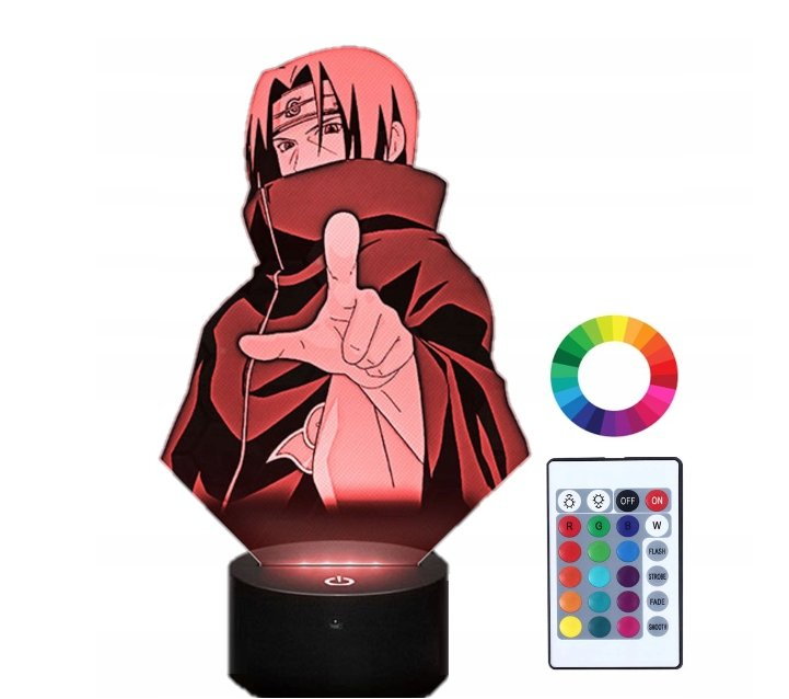 Lampka Nocna z Imieniem Naruto Itachi 3D Led Grawer