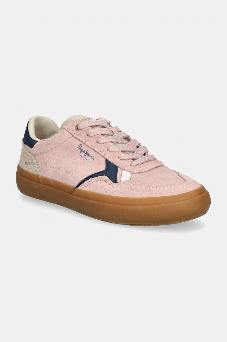 Pepe Jeans sneakersy zamszowe PLS31586 kolor różowy TRAVIS RETRO W