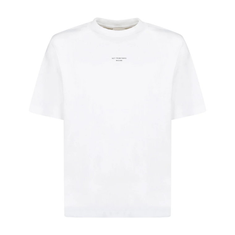Klasyczny Biały T-shirt z Sloganem Drole de Monsieur