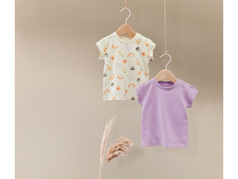 lupilu T-shirty niemowlęce z bawełny organicznej, 2 sztuki