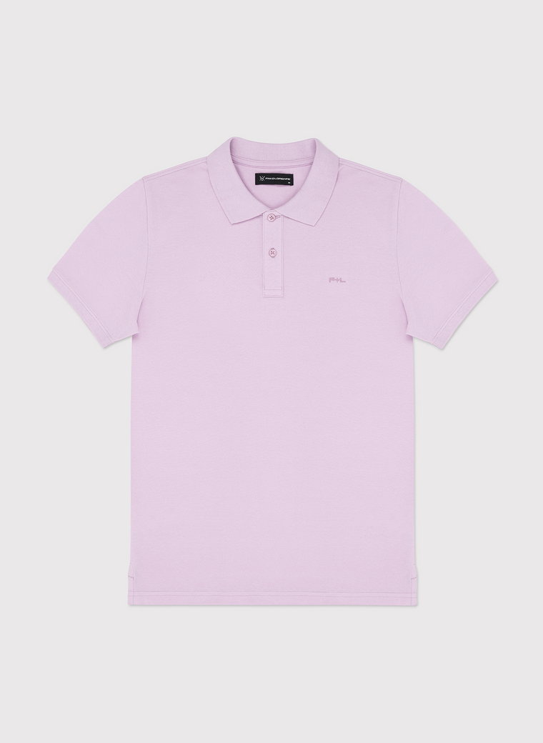 Gładki t-shirt polo w fioletowym kolorze