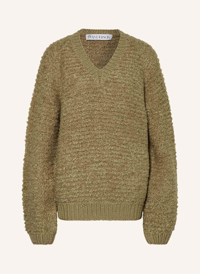 Jw Anderson Sweter Z Bouclé gruen