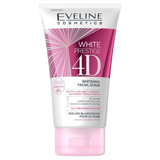 Eveline Cosmetics White Prestige 4D wybielający peeling do twarzy 150ml