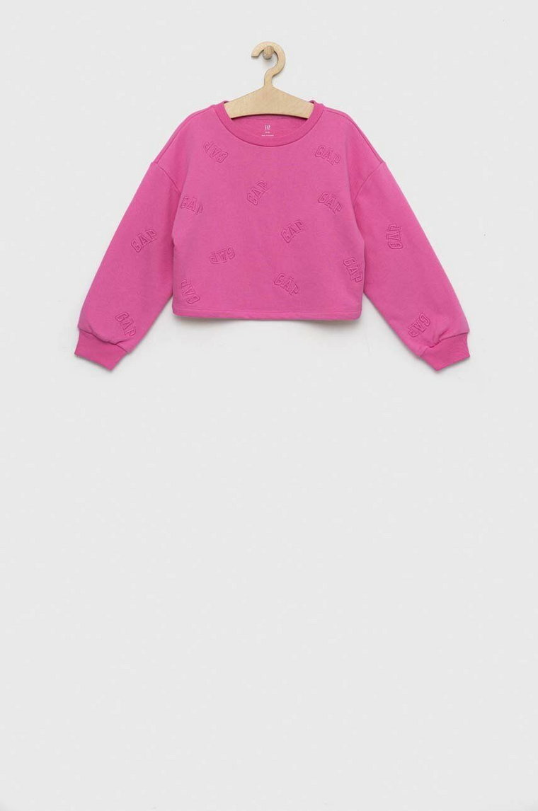 GAP bluza dziecięca kolor różowy z aplikacją