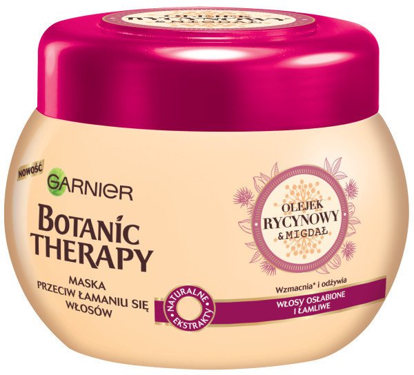 Garnier, Botanic Therapy, Maska wzmacnia włosy łamliwe, Olejek rycynowy i migdał, 300 ml