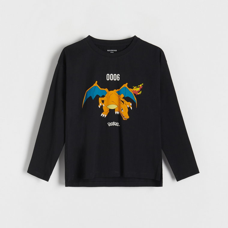 Reserved - Longsleeve oversize Pokémon - czarny