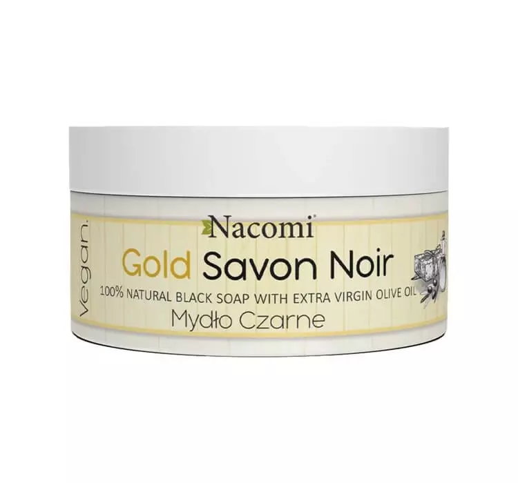 NACOMI MYDŁO CZARNE SAVON NOIR GOLD 100% NATURALNE 125G