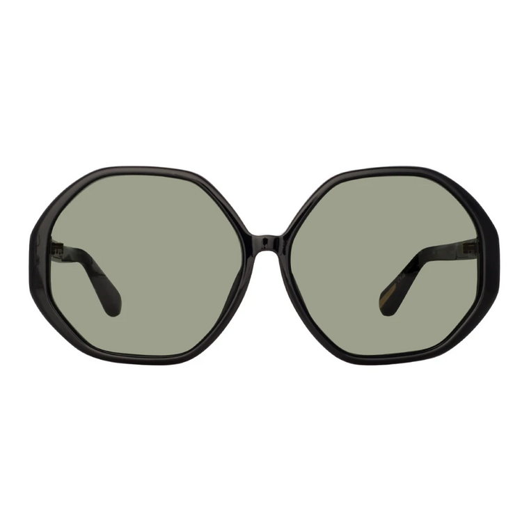 Okulary przeciwsłoneczne w kształcie sześciokąta z ciemnoszarymi soczewkami Linda Farrow
