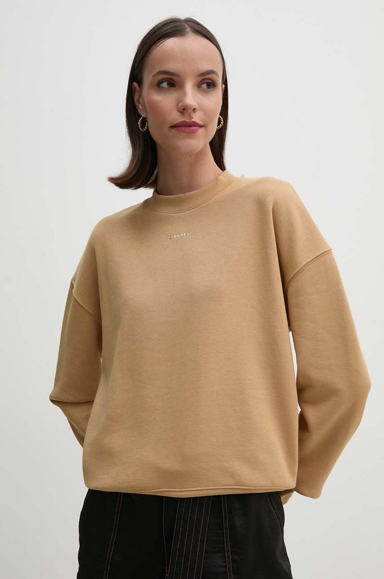 Calvin Klein bluza damska kolor beżowy gładka K20K207213
