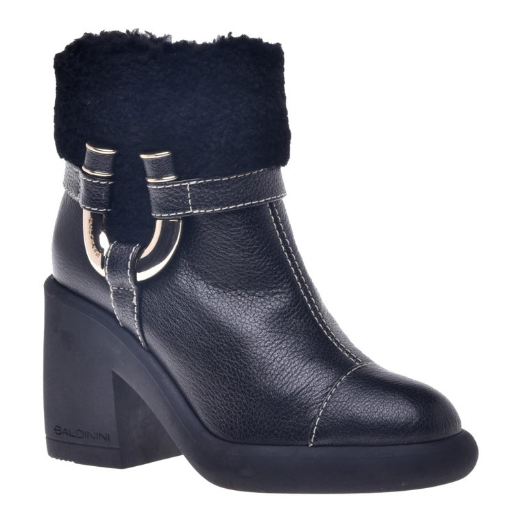 Black leather ankle boot Baldinini