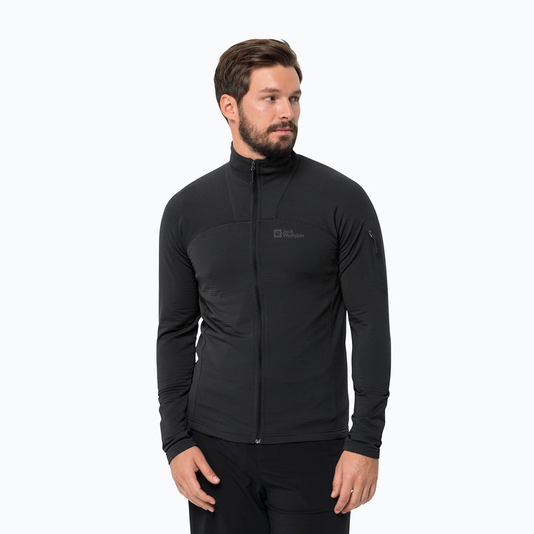 Bluza trekkingowa męska Jack Wolfskin Prelight FZ black