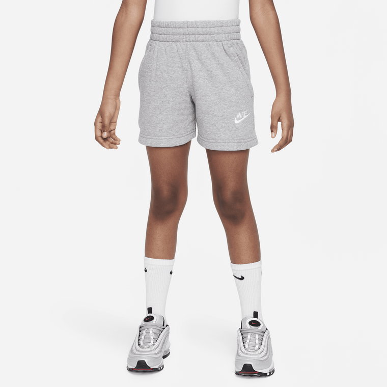 Spodenki z dzianiny dresowej dla dużych dzieci (dziewcząt) Nike Sportswear Club Fleece 12,5 cm - Zieleń