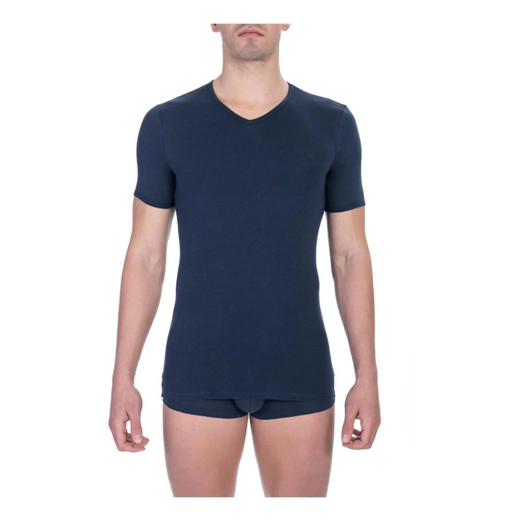 Blue Cotton T-Shirt Bikkembergs