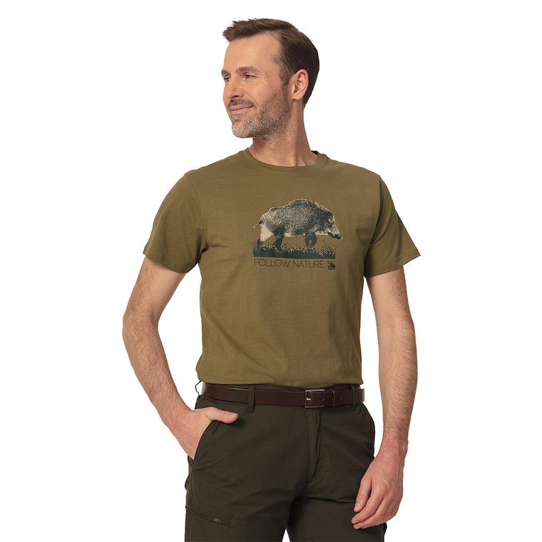 T-shirt myśliwski Tagart Fnt Game Olive nadruk z dzikiem