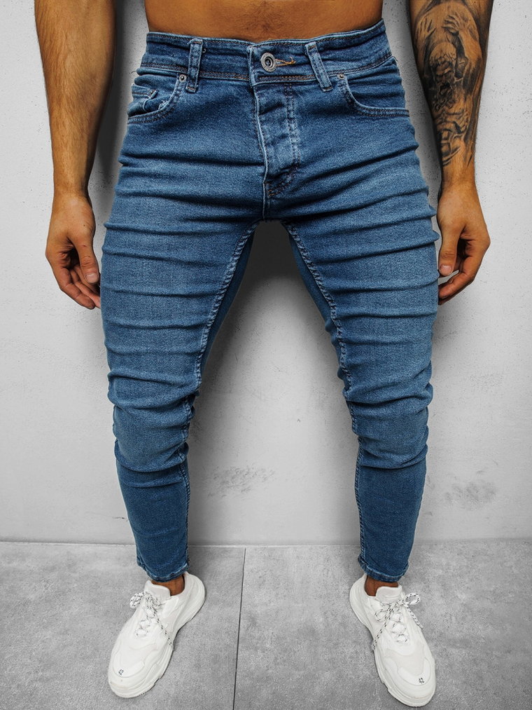 Spodnie jeansowe męskie ciemno-niebieskie OZONEE E/1205SP