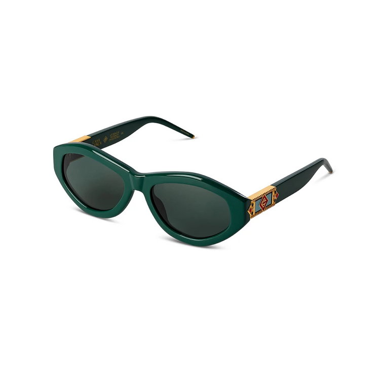 Zielone okulary przeciwsłoneczne Stylowa ochrona UV Casablanca