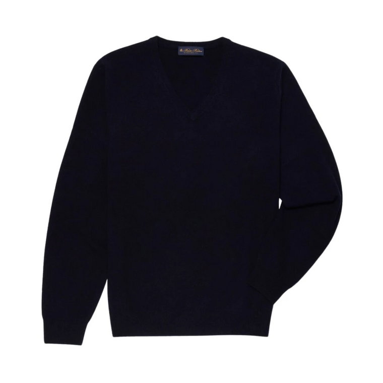 Wełna i kaszmirowy sweter w dekolcie Brooks Brothers