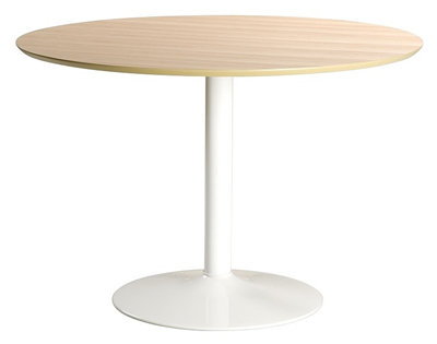 Stół ELIOR Toledo, biało-jasnobrązowy, 110x110x74 cm
