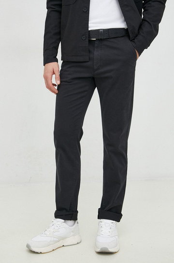 Calvin Klein spodnie męskie kolor czarny dopasowane