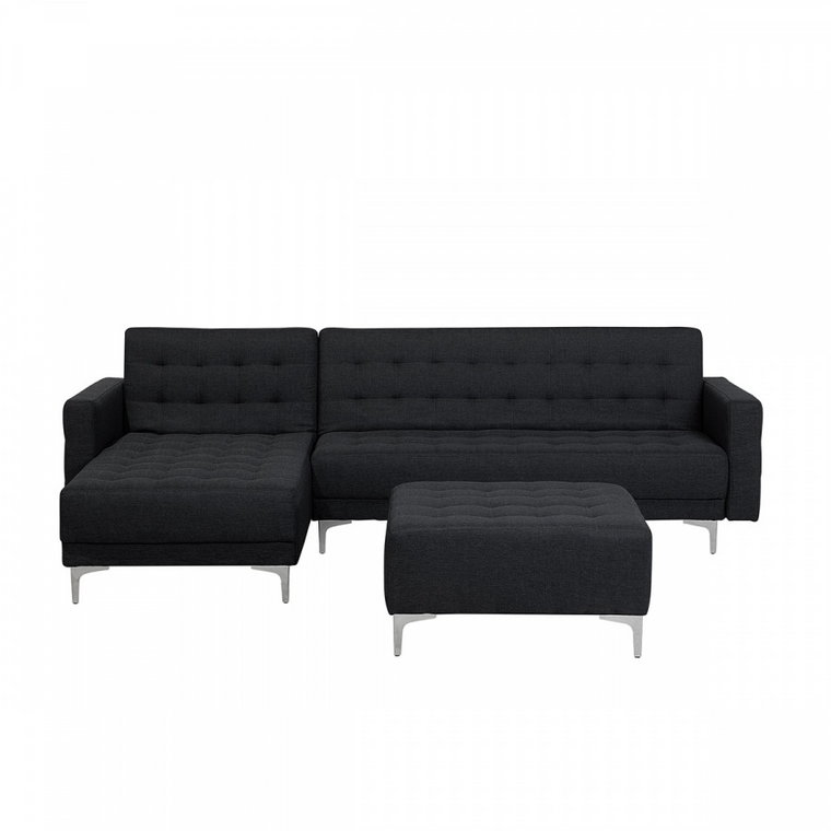 Sofa rozkładana tapicerowana grafitowa prawostronna z otomaną ABERDEEN kod: 4260624116112