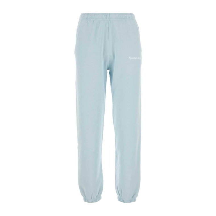 Pastelowe niebieskie spodnie z logo Sporty & Rich