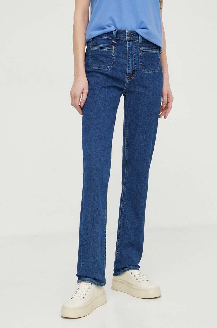 Levi's jeansy 724 TAILORED damskie kolor granatowy