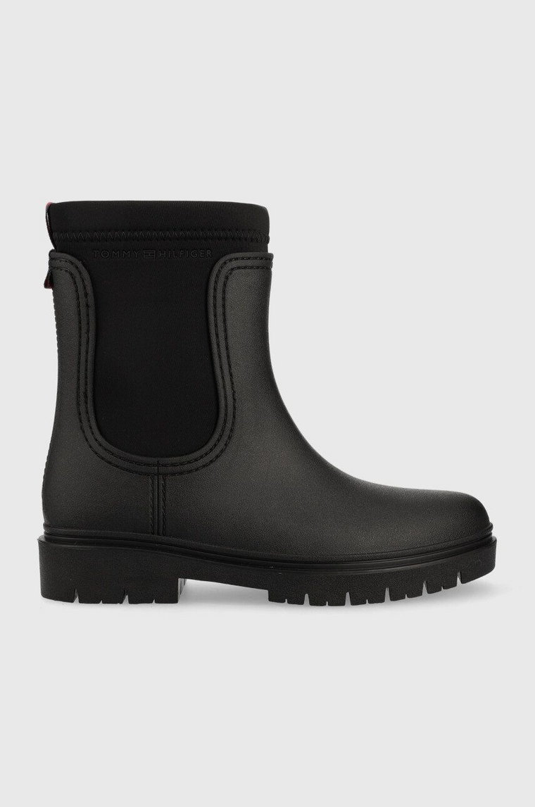 Tommy Hilfiger kalosze Rain Boot Ankle damskie kolor czarny