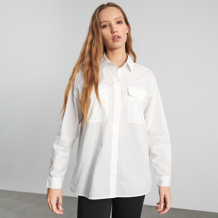 Sinsay - Koszula z kieszeniami - Biały