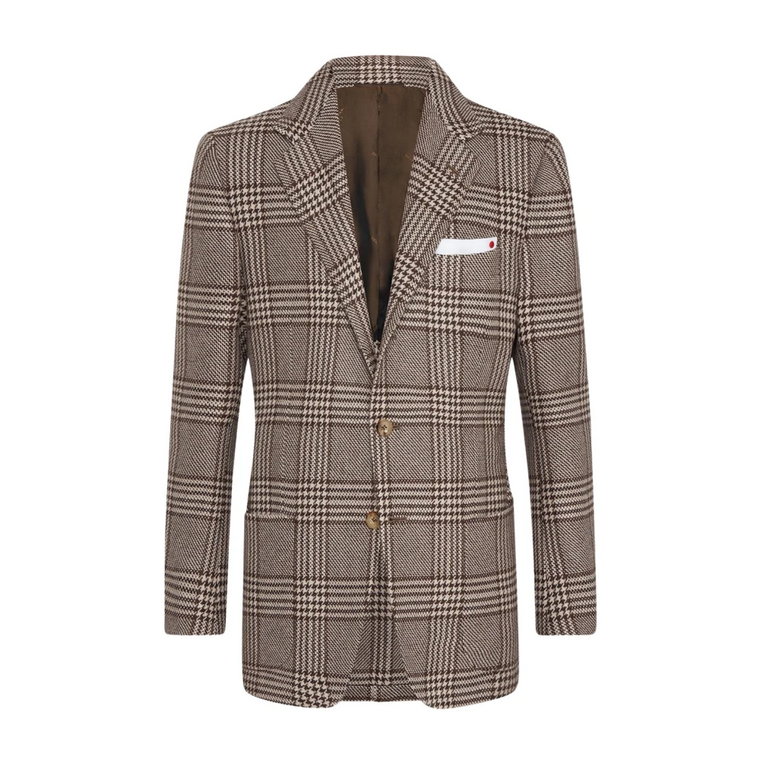 Glen Plaid Cashmere Blazer Kiton