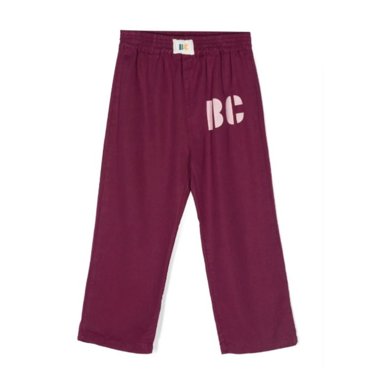 Spodnie Baggy Bordeaux Biały Logo Bobo Choses