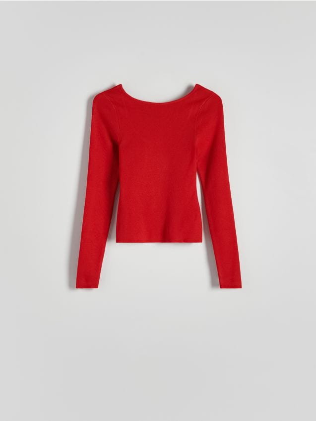 Reserved - Sweter z wiskozy - czerwony