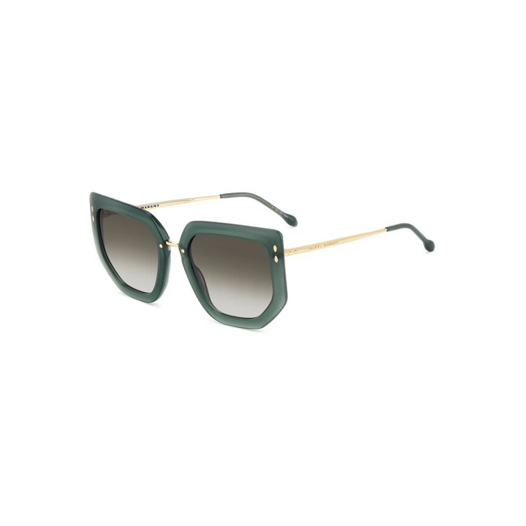 Złote zielone okulary przeciwsłoneczne z zielonymi szkłami odcieniowymi Isabel Marant