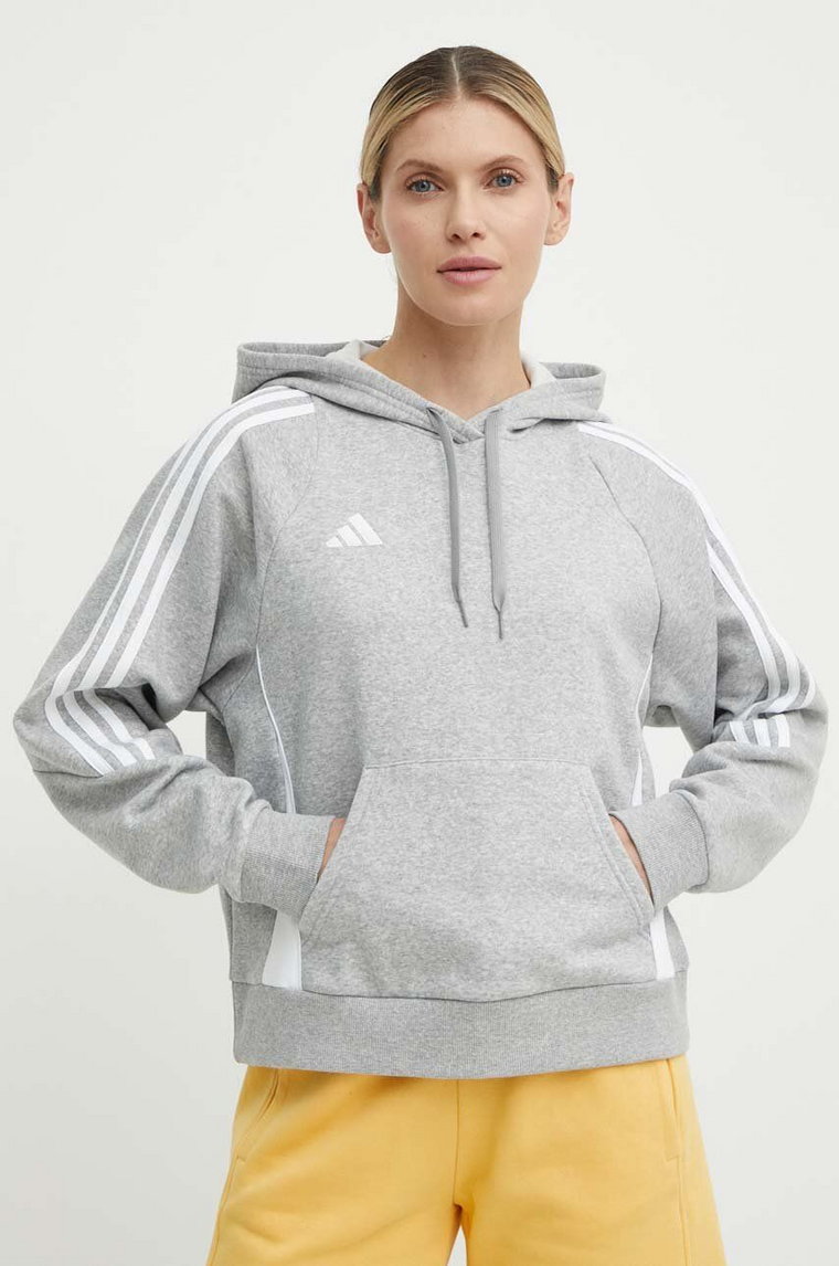 adidas Performance bluza treningowa Tiro 24 kolor szary z kapturem z aplikacją IR7509