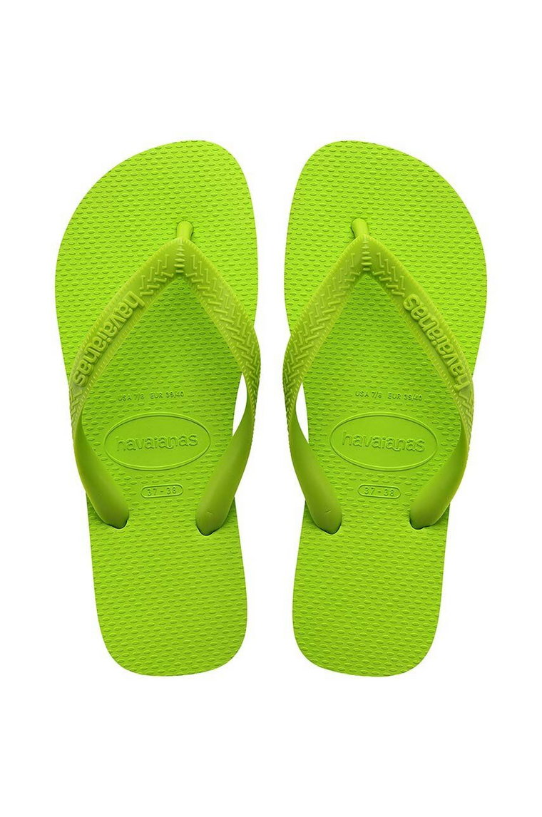 Havaianas japonki TOP damskie kolor zielony na płaskim obcasie 4000029.1411