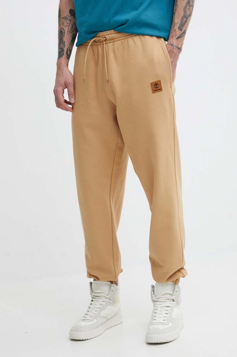 Timberland spodnie dresowe kolor brązowy gładkie TB0A5UVYEH31