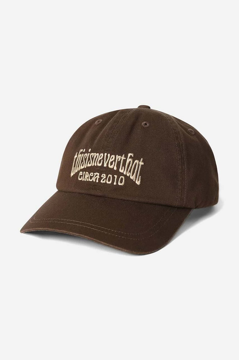thisisneverthat czapka z daszkiem bawełniana RS T-Logo Cap kolor brązowy z aplikacją TN231WHWBC03-BROWN