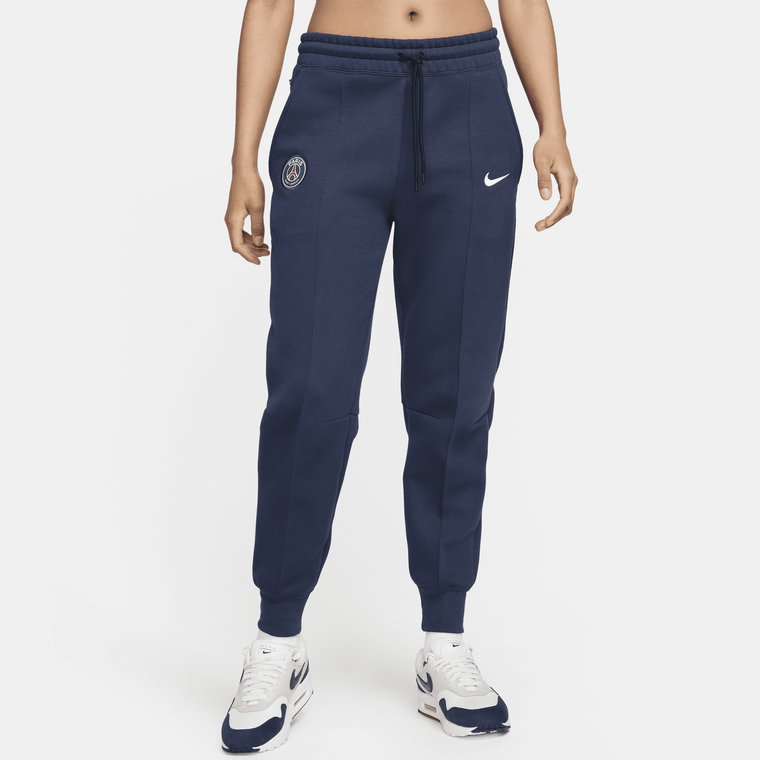 Damskie joggery piłkarskie ze średnim stanem Nike Paris Saint-Germain Tech Fleece - Niebieski