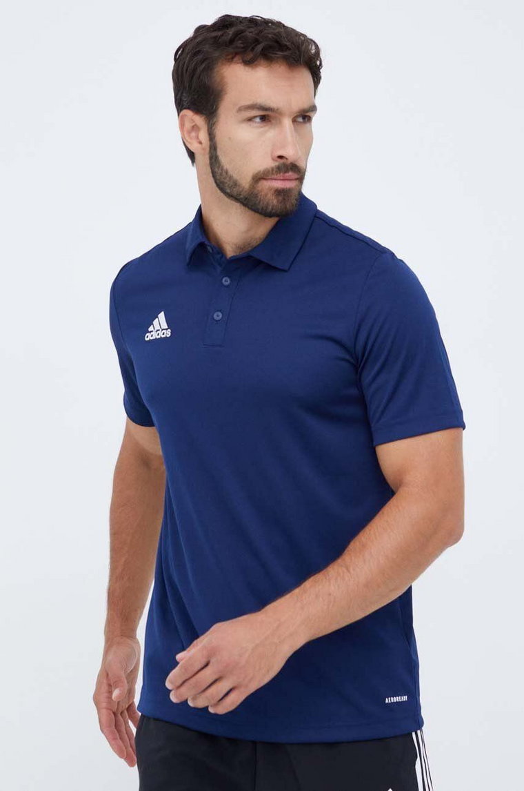 adidas Performance polo treningowe Entrada 22 kolor granatowy z nadrukiem H57487