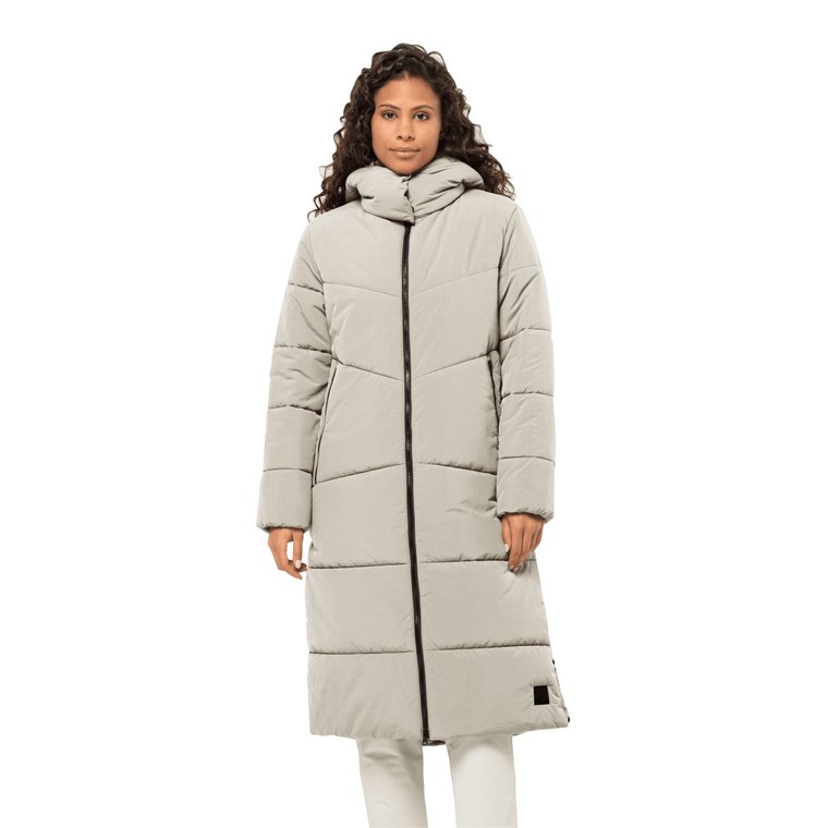 Damski płaszcz ocieplany Jack Wolfskin KAROLINGER LONG COAT W seal - XXL