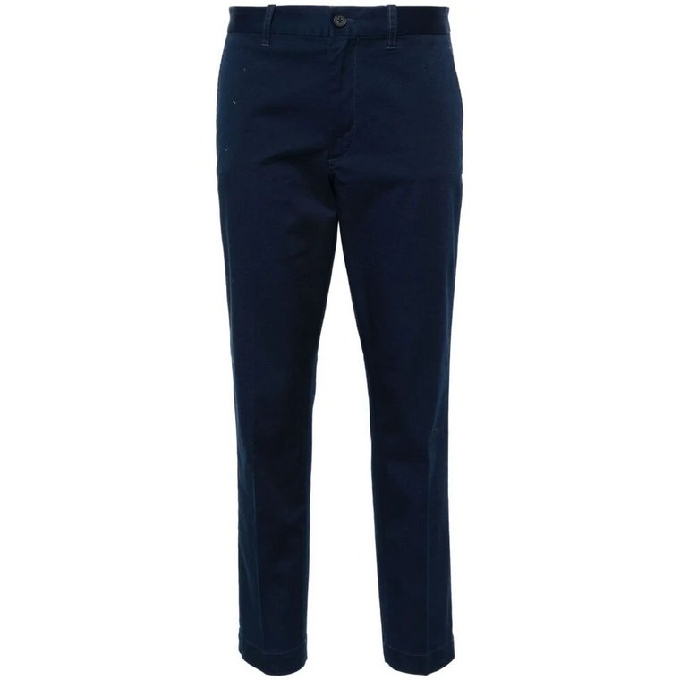 Granatowe Spodnie Slim Fit z Dzianiny Twill Ralph Lauren