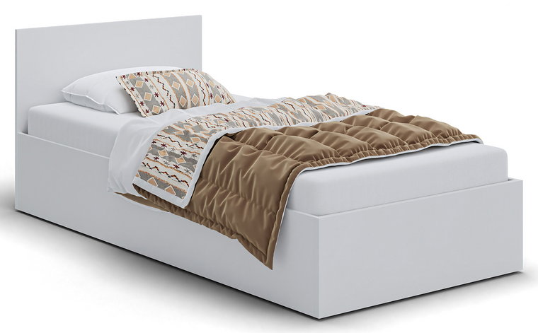 Białe pojedyncze łóżko z pojemnikiem 90x200 - Cansar 3X