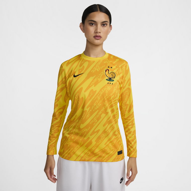 Damska koszulka piłkarska Nike Dri-FIT FFF (drużyna damska) Stadium Goalkeeper 2024/25  replika - Żółty