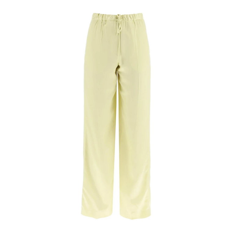 Satin Wide Leg Spodnie Jil Sander