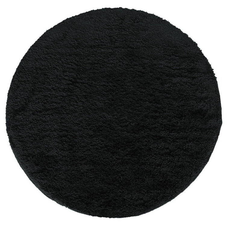 Czarny nowoczesny dywan koło shaggy - Moxi