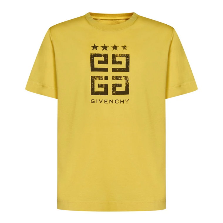 Żółta Koszulka z Nadrukiem 4G Stars dla Mężczyzn Givenchy