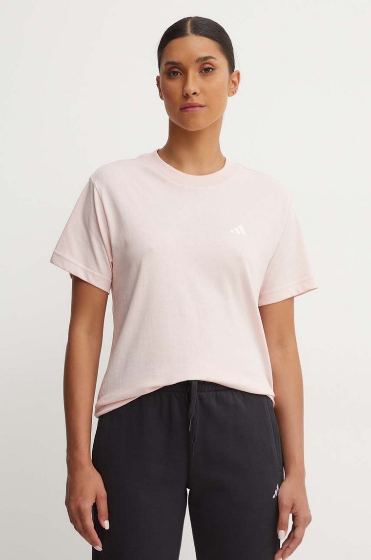 adidas t-shirt bawełniany Essentials damski kolor różowy JH3694