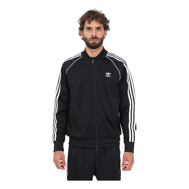 Czarny Sweter z Zamkiem dla Mężczyzn, Kolekcja Adicolor Classics SST Adidas Originals