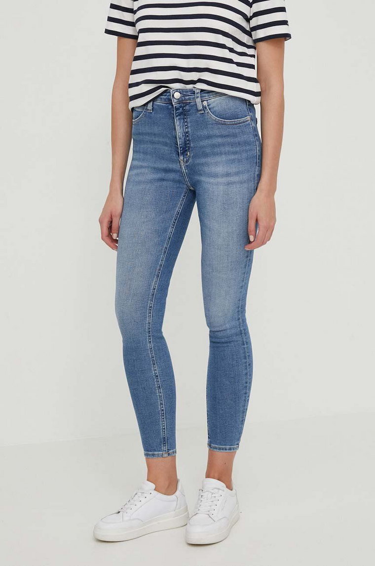 Calvin Klein Jeans jeansy damskie kolor niebieski J20J222775